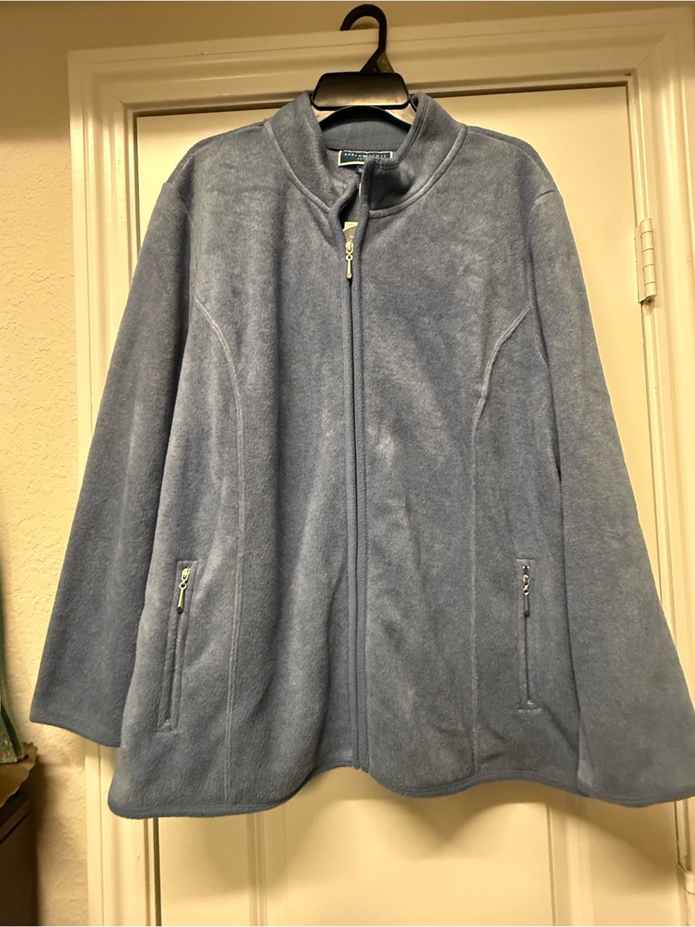 NWT Karen Scott Sport ZeroXposur Fleece Jacket Blue 1X Full Zip